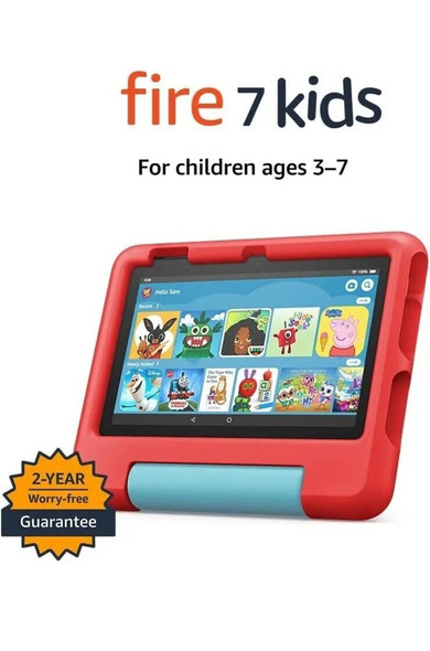 Amazon Fire 7 Kids Tablet 7 inch Display Ages 3–7 16GB Red 2022