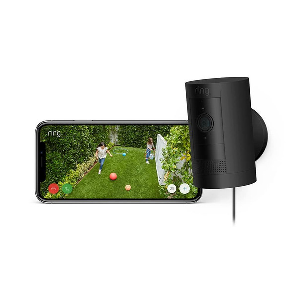 Ring Stick Up Cam  Plug-In Black