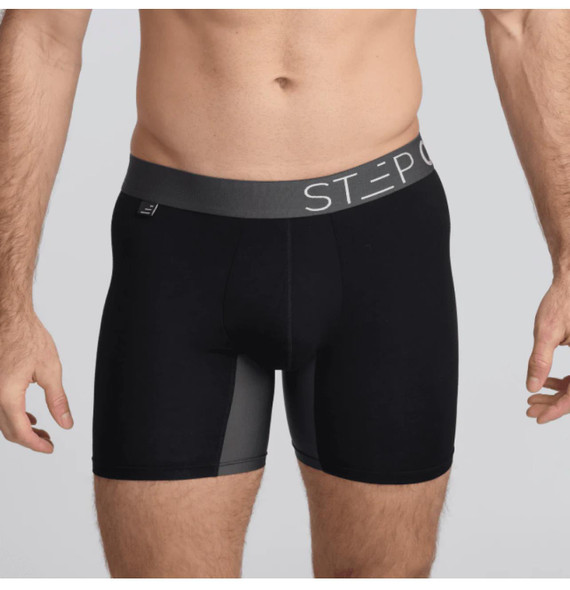 STEP ONE Boxer Brief Fly Black Currants - Large