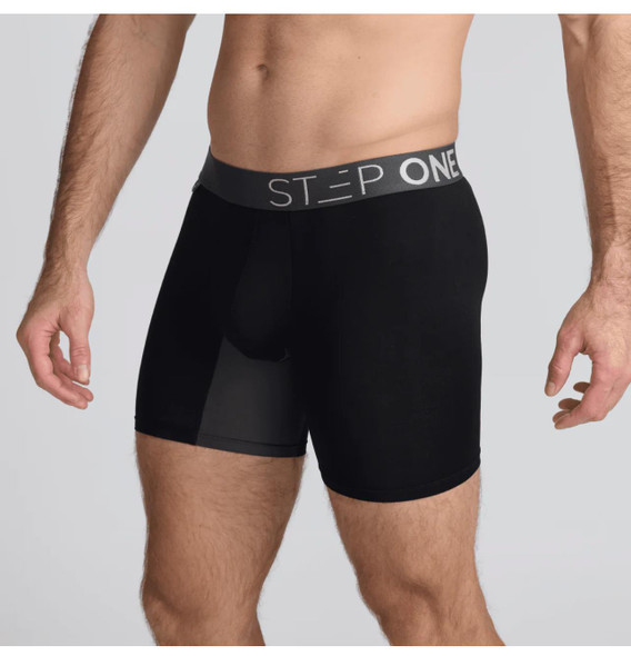 STEP ONE Boxer Brief Fly Black Currants - Medium