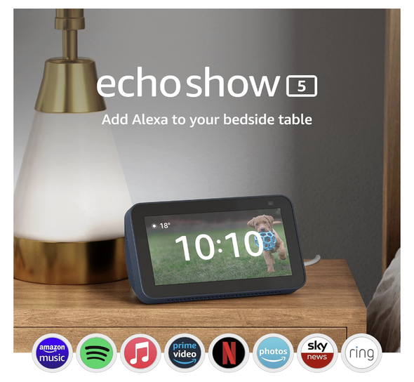 Amazon Echo Show 5 2nd Generation smart display with Alexa Deep Sea Blue