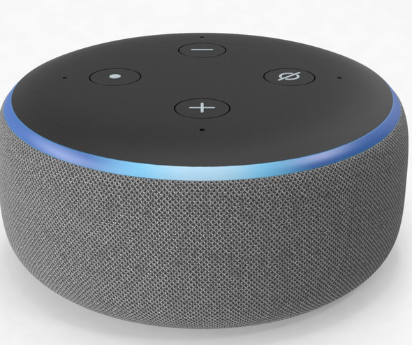 Amazon Echo Dot 3rd Gen Compact Bluetooth Speaker with Alexa - Heather Grey Fabric