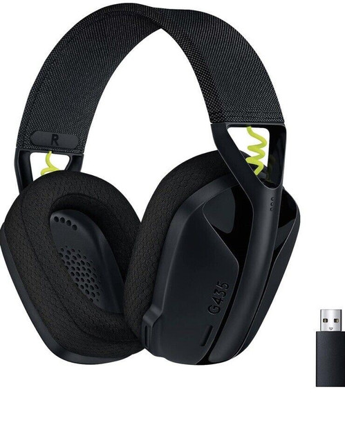 Logitech G435 Wireless Gaming Headset for PC,PS4,PS5,NintendoS Black/Neon Yellow