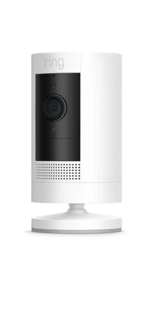 Ring Stick Up Cam Plug-In 3rd Gen Outdoor Wired Security Camera White