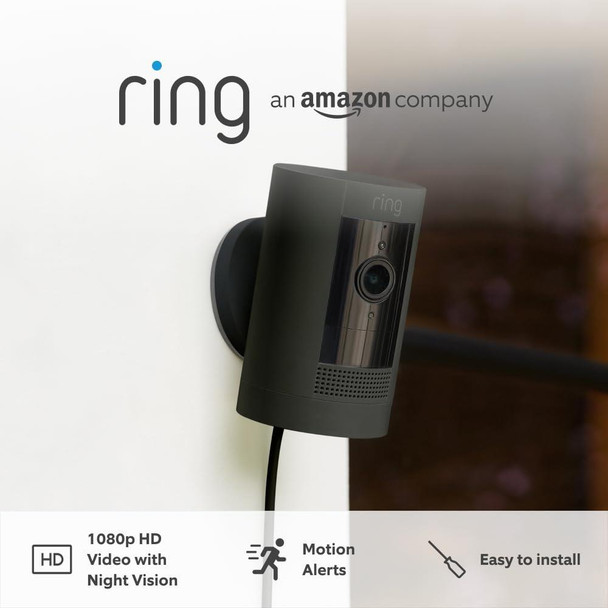Ring Stick Up Cam  Plug-In Black