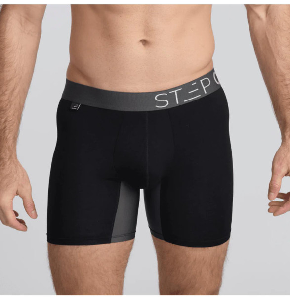 STEP ONE Boxer Brief Fly Black Currants - Large