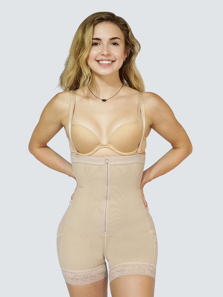 Plus Size Womens High Compression Bodysuit With Butt Lifter Bodysuit, Girdle  Clip, Zip, And Tummy Control From Bestielady, $17.47