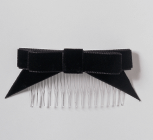 Velvet Bow on Comb Black Velvet Bow on Comb Black