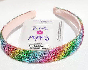 HBG163 Encrusted Gemstone Wide Headband - Party Rainbow HBG163 Encrusted Gemstone Wide Headband - Party Rainbow