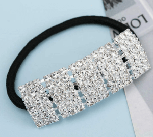 Kysienn Rhinestone Curved Pony Tail Cuff Silver
