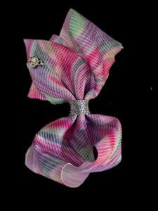 Barbie Pastel Swirl Bow Clip with Insignia Barbie Pastel Swirl Bow Clip with Insignia