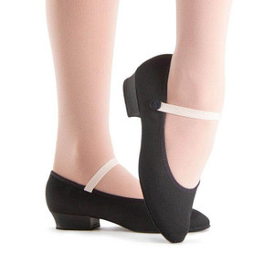 Bloch Accent Flat Character Shoe 1/2" Heel Black