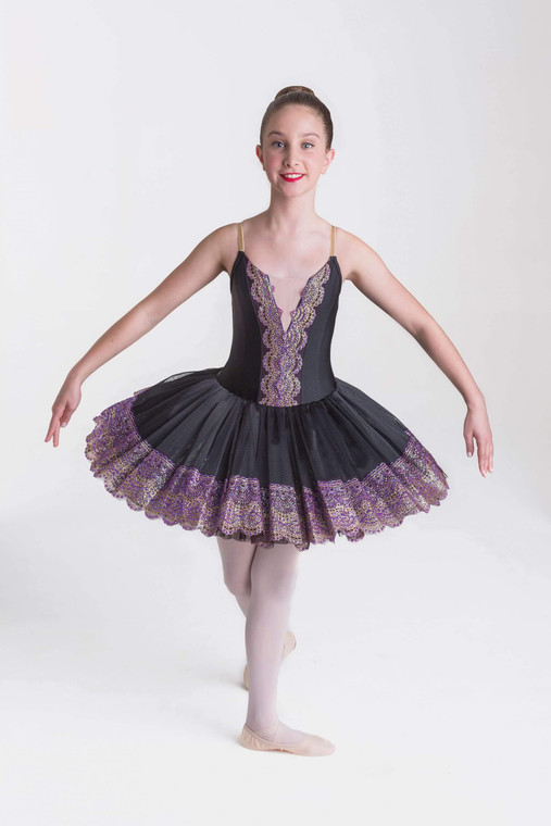 Studio7danceawear Royal Tutu Black Purple