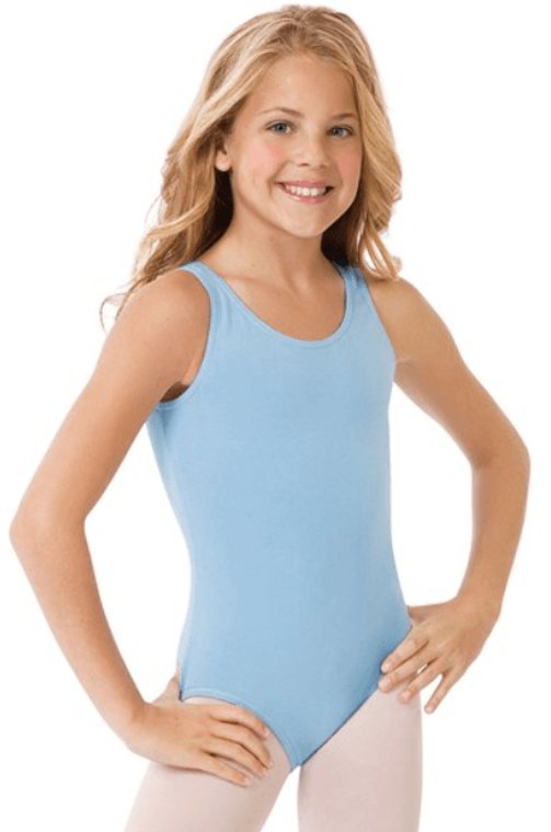 Scoop Neck Tank Leoptard With Waist Elastic
