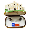 The Alamo W/Cannons And Texas Flag Rochard Limoges Box