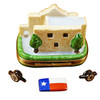 The Alamo W/Cannons And Texas Flag Rochard Limoges Box