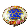 Limoges Imports Blue Oval W/Gold Circles Limoges Box