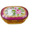 Limoges Imports Burgundy Chest With Flowers Limoges Box