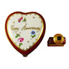 Limoges Imports Happy Anniversary Heart W/Bottle Limoges Box