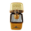 Limoges Imports Gold Tall W/1 Bottle Limoges Box