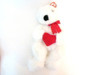 TY Plush Romeo White Bear with Red Heart