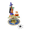 WITCH WITH PUMPKIN ON OVAL, REMOVABLE SPIDER Limoges Box