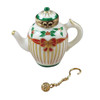 Rochard CHRISTMAS TEAPOT W/ METAL TEABALL Limoges Box 