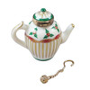 Rochard CHRISTMAS TEAPOT W/ METAL TEABALL Limoges Box