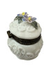 Porcelain Hinged Box  - Katherine's Collection White with purple flowers