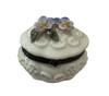 Porcelain Hinged Box  - Katherine's Collection White with purple flowers
