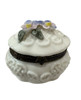 Porcelain Hinged Box  - Katherine's Collection White with purple flowers