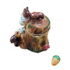 TWO SQUIRRELS ON TREE TRUNK WITH REMOVABLE ACORN RA101
