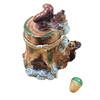 TWO SQUIRRELS ON TREE TRUNK WITH REMOVABLE ACORN RA101