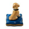 BLOND LABRADOR ON BLUE PILLOW Rochard Limoges Box RD095