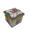Porcelain Hinged Box - Floral Trunk Double Heart Clasp Trinket Box (HB16497-2)