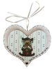 Wood Heart Bless this child on pink