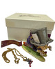 Arora Mad Hatter Jeweled Enamel Trinket Hinged Box with Matching necklace