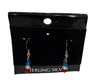 Patriotic Dangle 4mm Beaded Earrings Red White and Blue