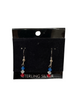 Patriotic Dangle 4mm Beaded Earrings Red White and Blue