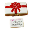 Gift Box With Red Bow - Happy Birthday Rochard Limoges Box RO181-H