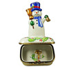 Snowman With Blue Scarf Rochard Limoges Box