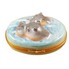 Hippo With Baby In Water Rochard Limoges Box