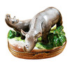 Rhino W/Baby Rochard Limoges Box