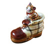 Cat In Burberry Boot Rochard Limoges Box