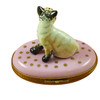 Cat On Pink Base Rochard Limoges Box