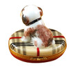 Bulldog On Plaid Rug Rochard Limoges Box