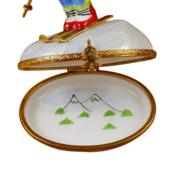 Skier On Mountain Rochard Limoges Box