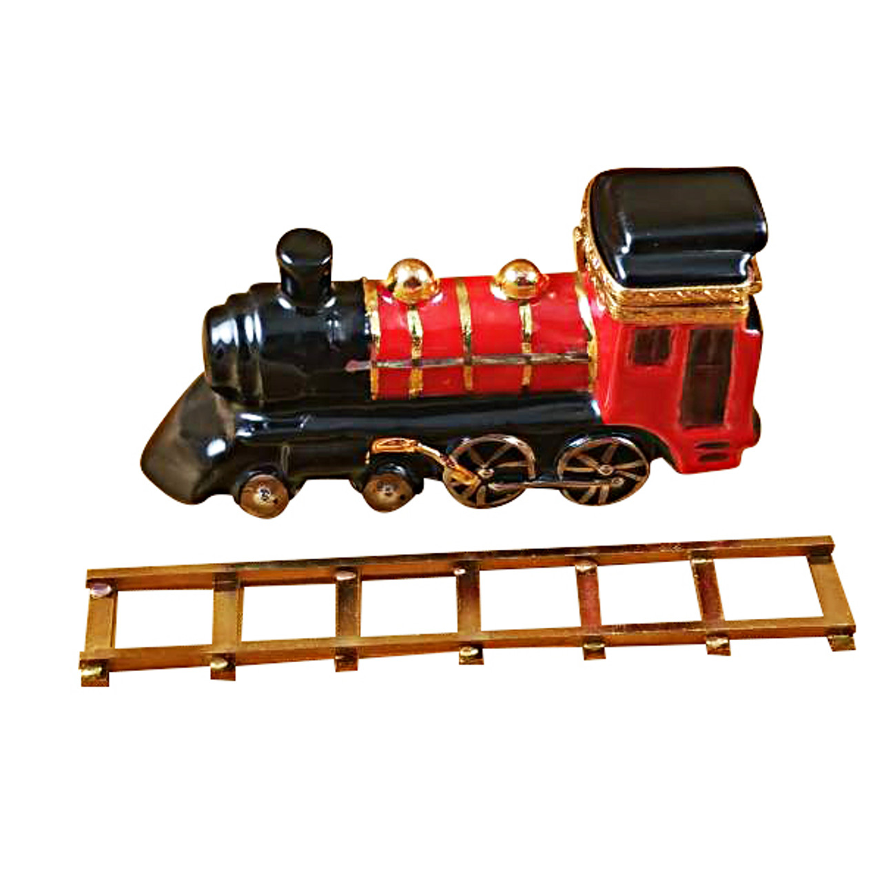 Locomotive/Train On Brass Track Rochard Limoges Box