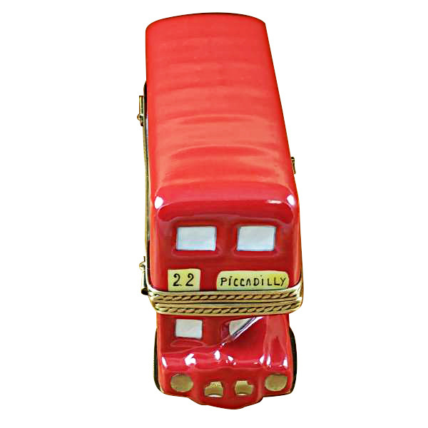 London Double Decker Bus W/Removable Ticket Rochard Limoges Box