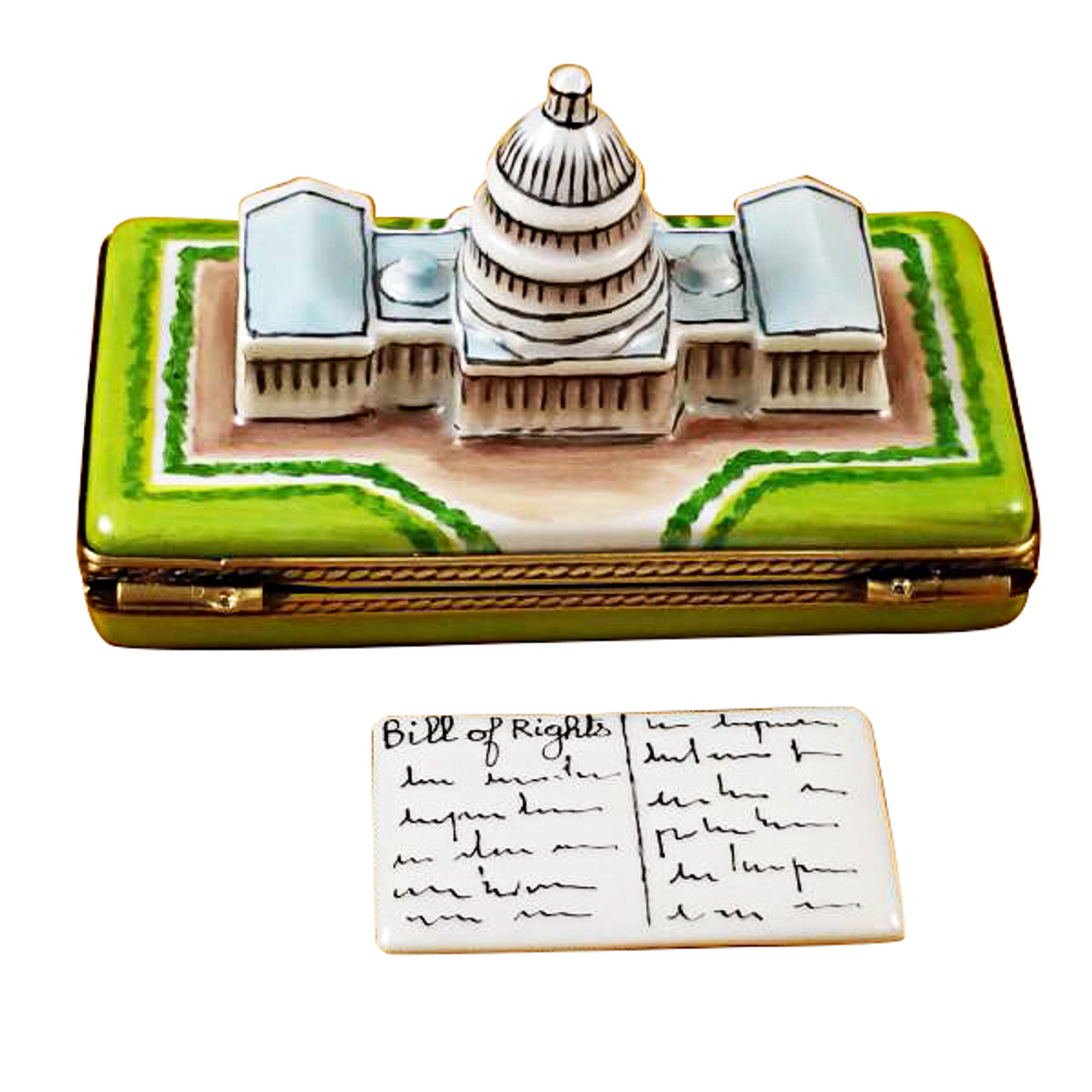 Capital Dome With Removable Bill Of Rights Rochard Limoges Box